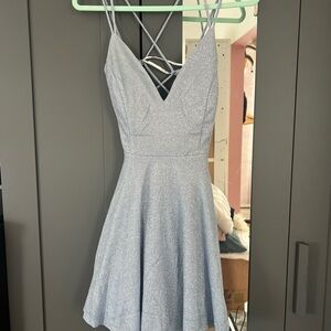Brand New Blue Sparkle Dress with Open Back